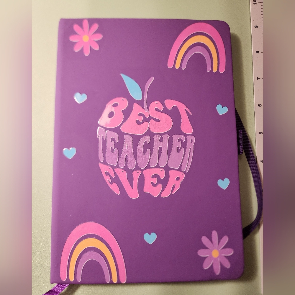 Purple 'Best Teacher Ever' Notebook and Pen